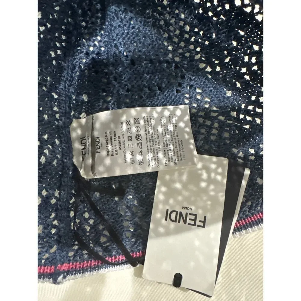 FENDI Ff Crochet-Knit Bucket Hat NWT Retail: $650